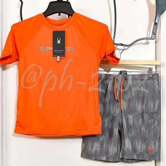 Spyder BOYS Youth 2-piece Swim Set ORANGE - Picture 11 of 13